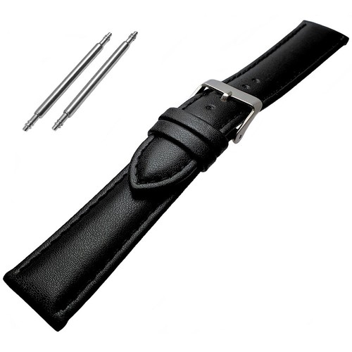 Women's Black High Quality Padded Leather Watch Strap Sizes 8mm16mm eBay