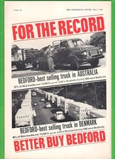 Old Magazine Ad 1963 - Bedford Trucks - Australia & Denmark - Tuborg Pilsner