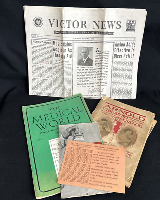 Vintage Medical Ephemera Arnold Vibratory Massage Abbott I.V. Victor News 1945