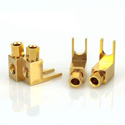 4xBanana to Spade Adapter Fork Binding Post Bindepfosten Terminal für Audiokabel