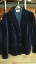 Gerry Jones Vintage Blue Velvet Jacket Size 10-12