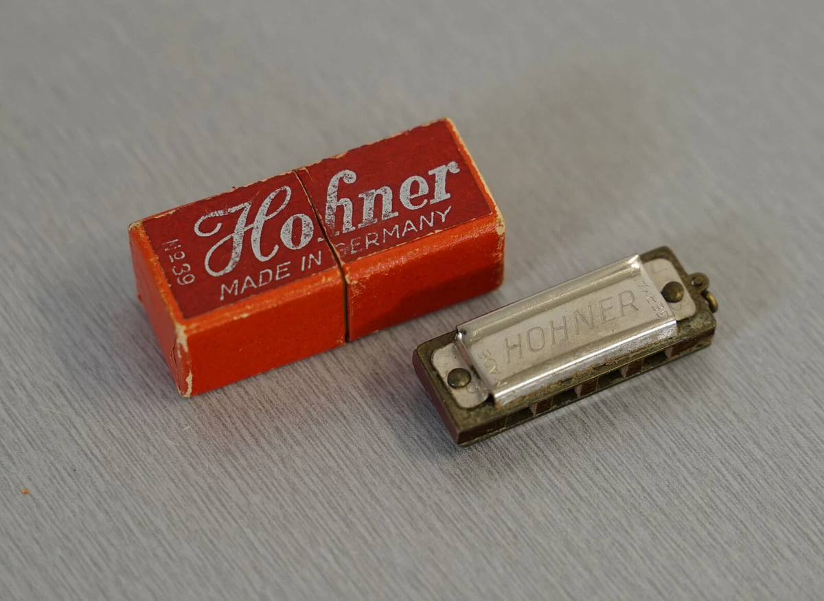 alte Hohner Mini Mundharmonika No. 39 Miniatur in OVP Vintage Made