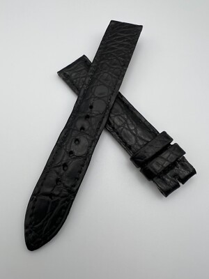 Jaeger LeCoultre Genuine Crocodile Leather 17mm/16mm Black Watch Strap