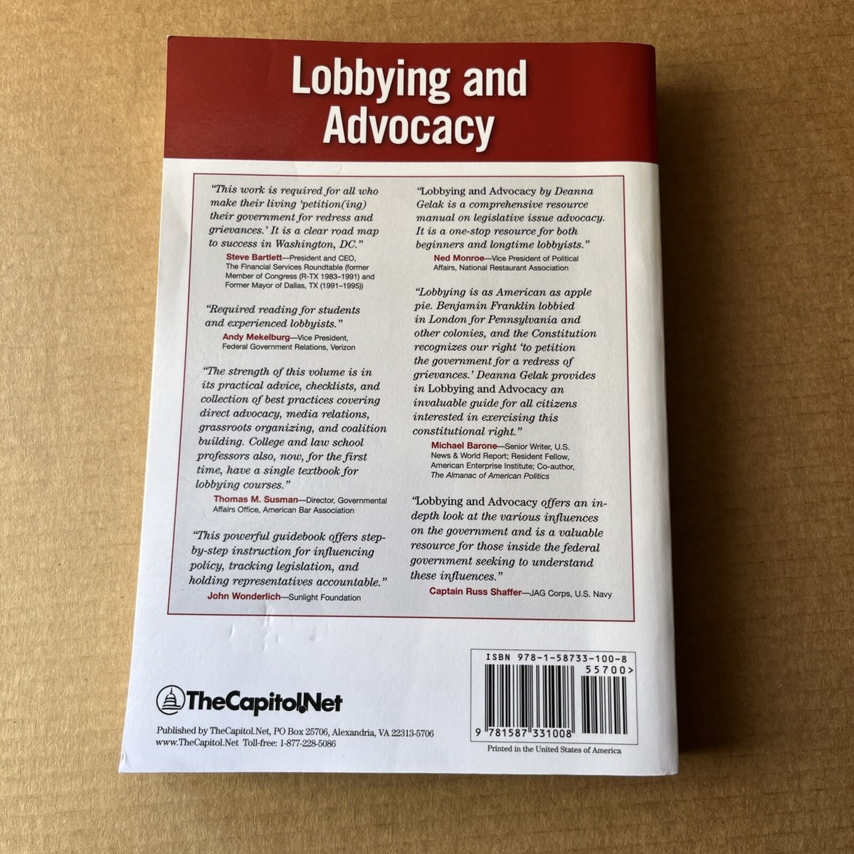 Lobbying and Advocacy: Winning Strategies, Resources