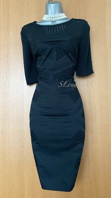 ◆KAREN MILLEN◆ ペンシルテーラードミディドレス / black Tailored Jacquard Spot Midi Pencil Dress | Karen Millen