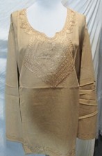 EMBROIDERED COTTON TOP KURTA YOGA TUNIC plas size 3 XL 46