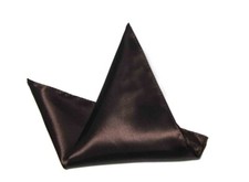 NEW Eksel Pocket Square Chocolate Brown Silk Blend Men's
