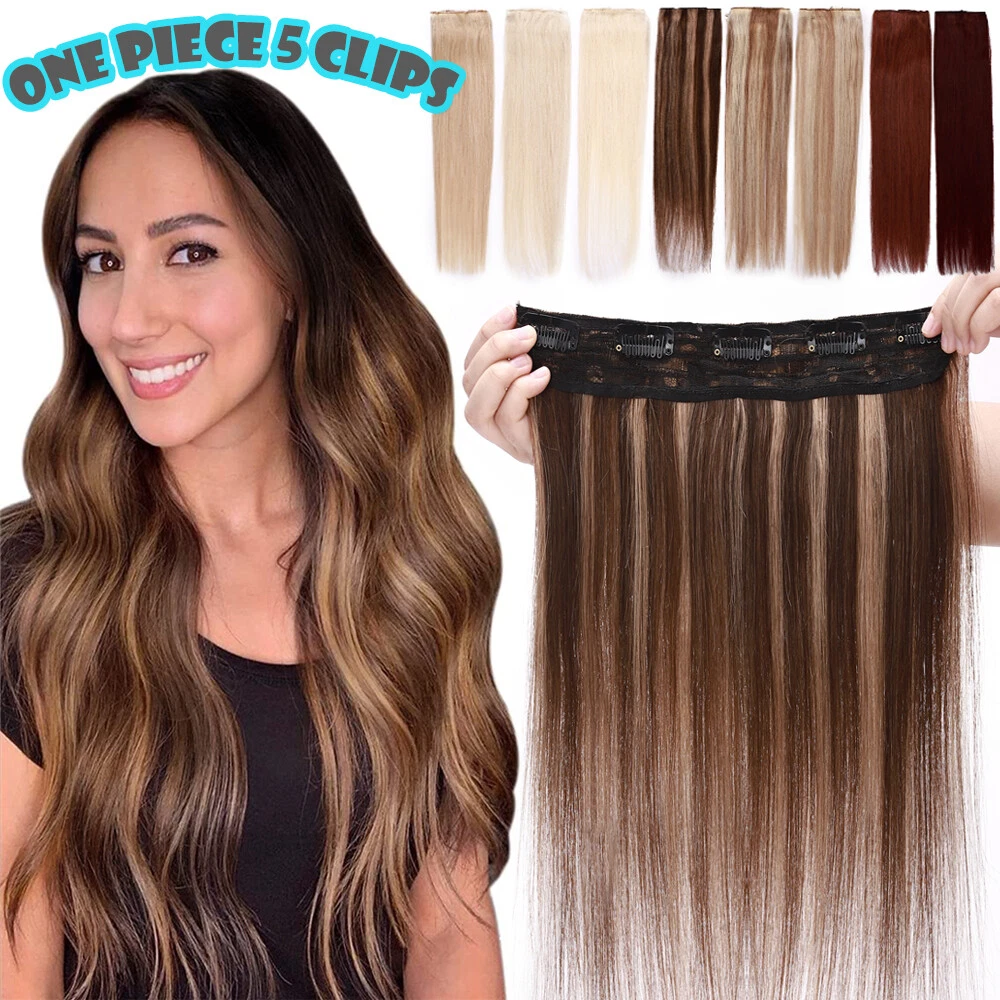 CLEARANCE One Piece Clip In 100 Real Human Hair Extension 5 Clips