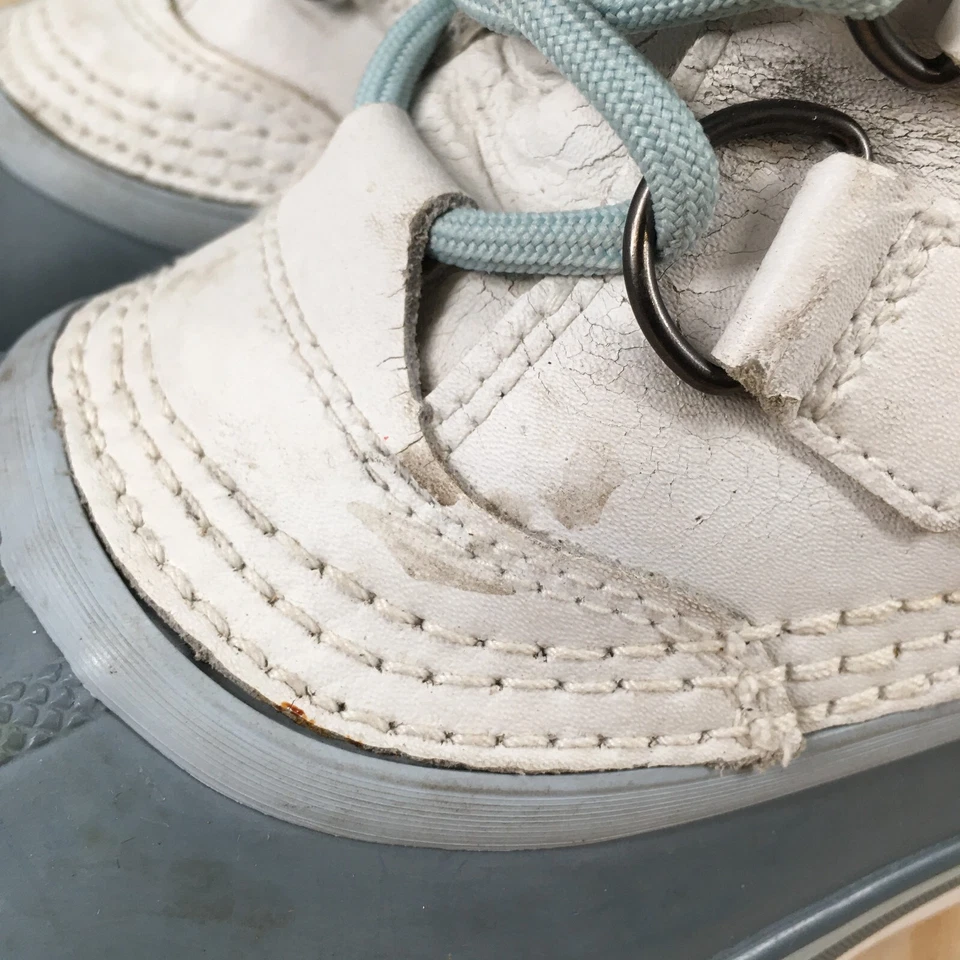 Botas Sorel 1964 para mujer 7 Pac impermeables para nieve cuero blanco con cordones media pantorrilla Foto 4 de 4