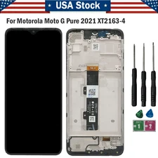 For Motorola Moto G Pure 2021 XT2163-4 XT2163DL LCD Touch Screen Digitizer Frame