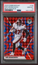 2020 Panini Mosaic - Rob Gronkowski #136 Reactive Blue Mosaic Prizm Psa 10