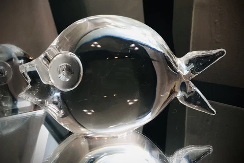 Vintage STEUBEN Crystal Glass Puffer Fish George Thompson 7” MCM 1960’s Decor