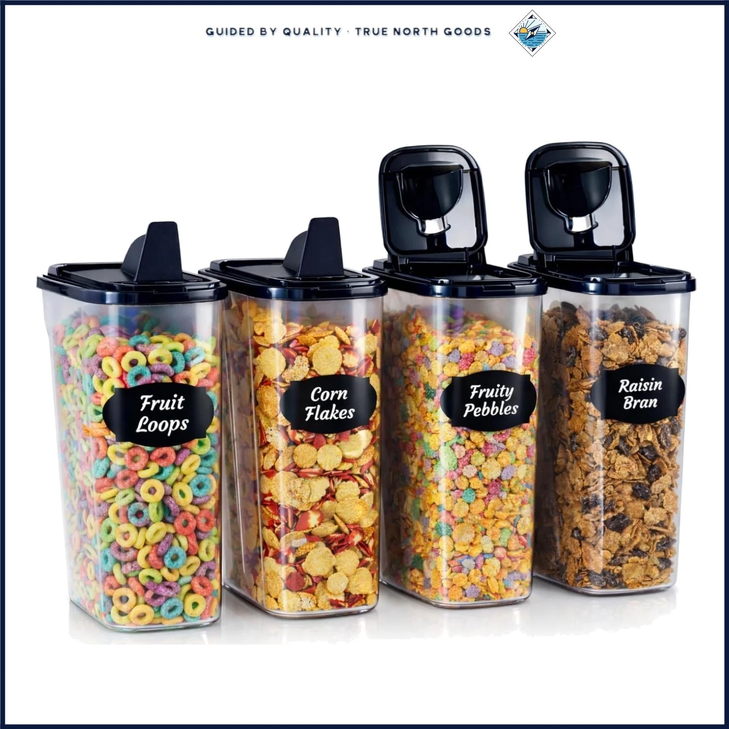 Easy Pour Food Storage Containers with Flip Top for Dry Food Organization
