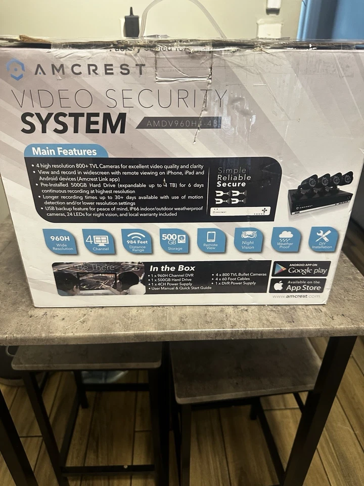 Brand New Amcrest AMDV960H4-4B 4 Channel Bullet Security System - Image 3 of 4