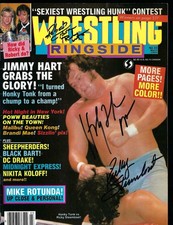 EB3266  HONKY TONK MAN  RICKY STEAMBOAT signed Vintage Wrestling Magazine COA