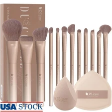 Professional Makeup Brush Set W/ Beauty Blender & Powder Puff Flawless Looks New