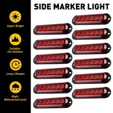 12X Bright  Red LED Side Marker Clearance Light Fit Lorry Trailer Truck RV SUV