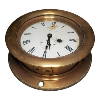 Early Antique Seth Thomas & Sons Brass Ship's Clock