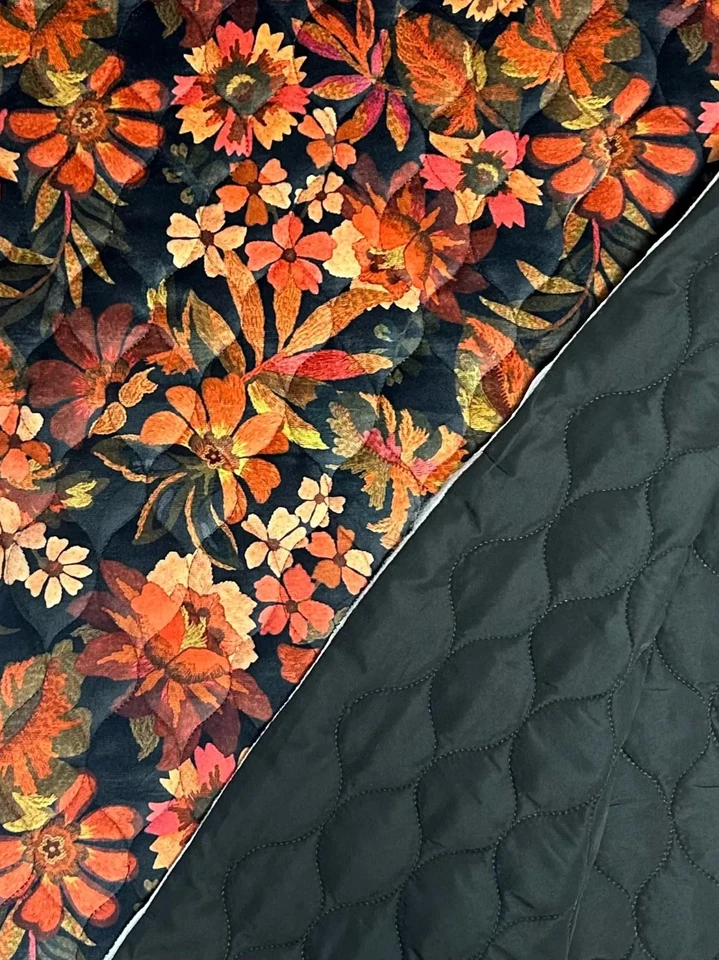 Steppstoff Velvet Kinderstoff Digital Blümchen - Bild 3 von 3