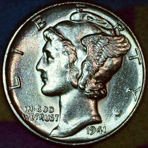 1941-P Mercury Dime – Uncirculated – Brilliant 90% Silver
