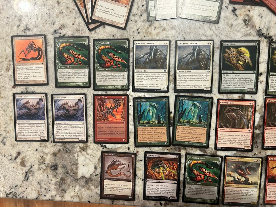 Mtg Sliver Lot x60 Magic The Gathering Sliver Lot Might Blur Heart Sliver LP - Image 3 of 4