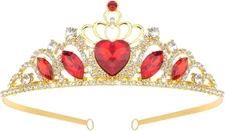 Red Tiaras and Crowns for Women Queen of Heart Crown Crystal Royal Queen Crown f