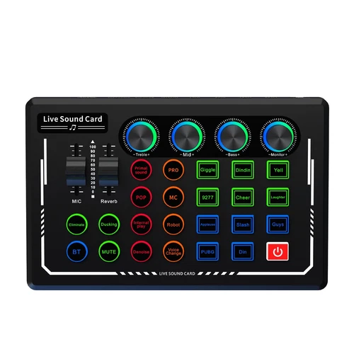 V88 Audio Mixer USB External Sound Card Headset Microphone Live Broadcast1294