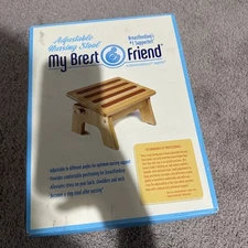 My Brest Friend Adjustable Nursing Stool, Wood, Ergonomic NEW Open Box