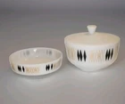 Casserole Bowl With Lid Vintage 70's Federal Glass BLACK DIAMOND 2  1/2 Quart