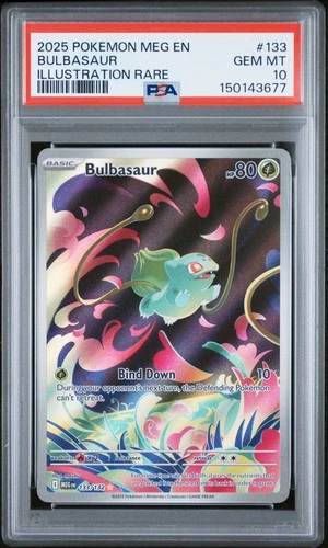 2025 POKEMON MEG EN-MEGA EVOLUTION ILLUSTRATION RARE #133 BULBASAUR PSA 10