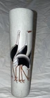 Nora Fenton Ceramic Decorative Vase Bird Motif Gray Black White Brown Hong Kong