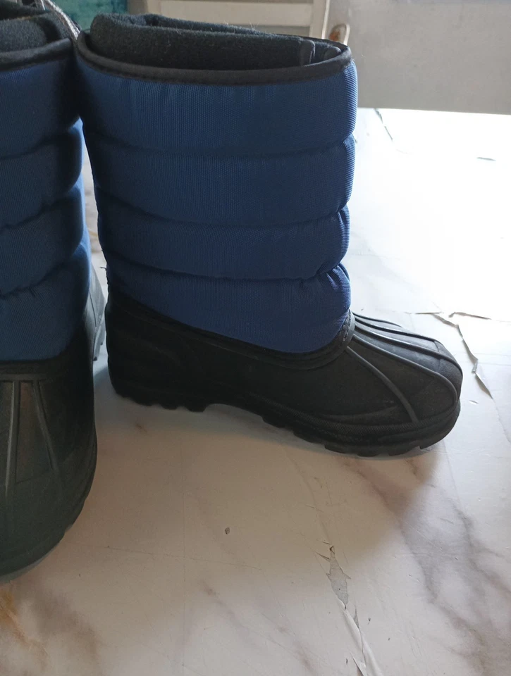 Botas de invierno para niños grandes talla 13 botas de nieve azules y negras cómodas cálidas clásicas Foto 2 de 4