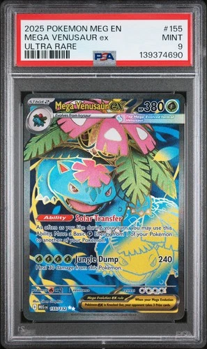 2025 POKEMON MEG EN-MEGA EVOLUTION ULTRA RARE #155 MEGA VENUSAUR EX PSA 9