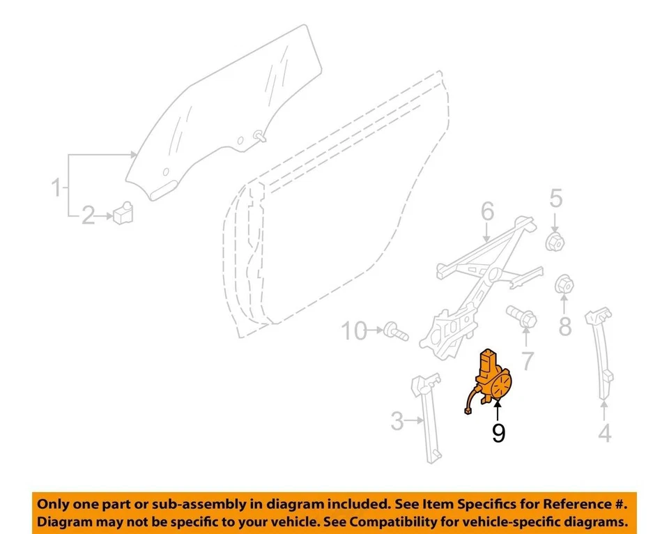 2005-2009 Subaru Legacy Outback Right Passenger Rear Window Motor OEM - Imagem 3 de 4