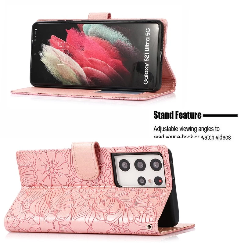 For Samsung S25 S24 S23 S22 S21 S20 Ultra Plus Case Leather Wallet Flip Cover - image 3 of 4