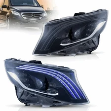 VLAND Pair LED Projector Headlights For 2016-23 Mercedez Benz Metris w/Animation