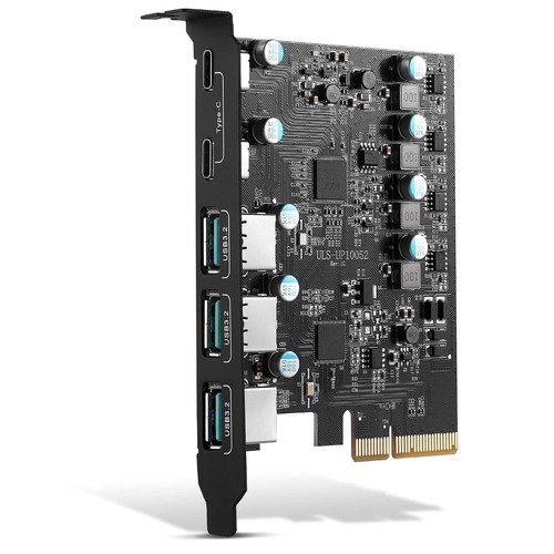 PCIe to USB 3.2/3.1 Gen 2 Card with 10Gbps SuperSpeed 5-Port (2X USB-C - 3X T... - 第 1/7 張圖片