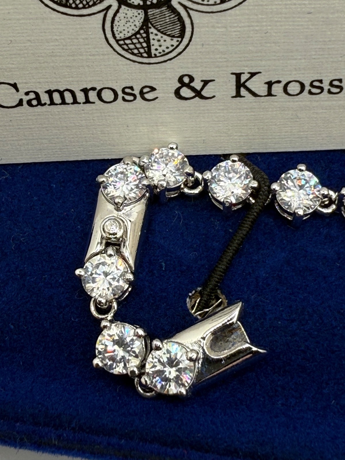 Vintage Camrose Kross  JBK Kennedy Purple Rhinestone Bracelet 7"