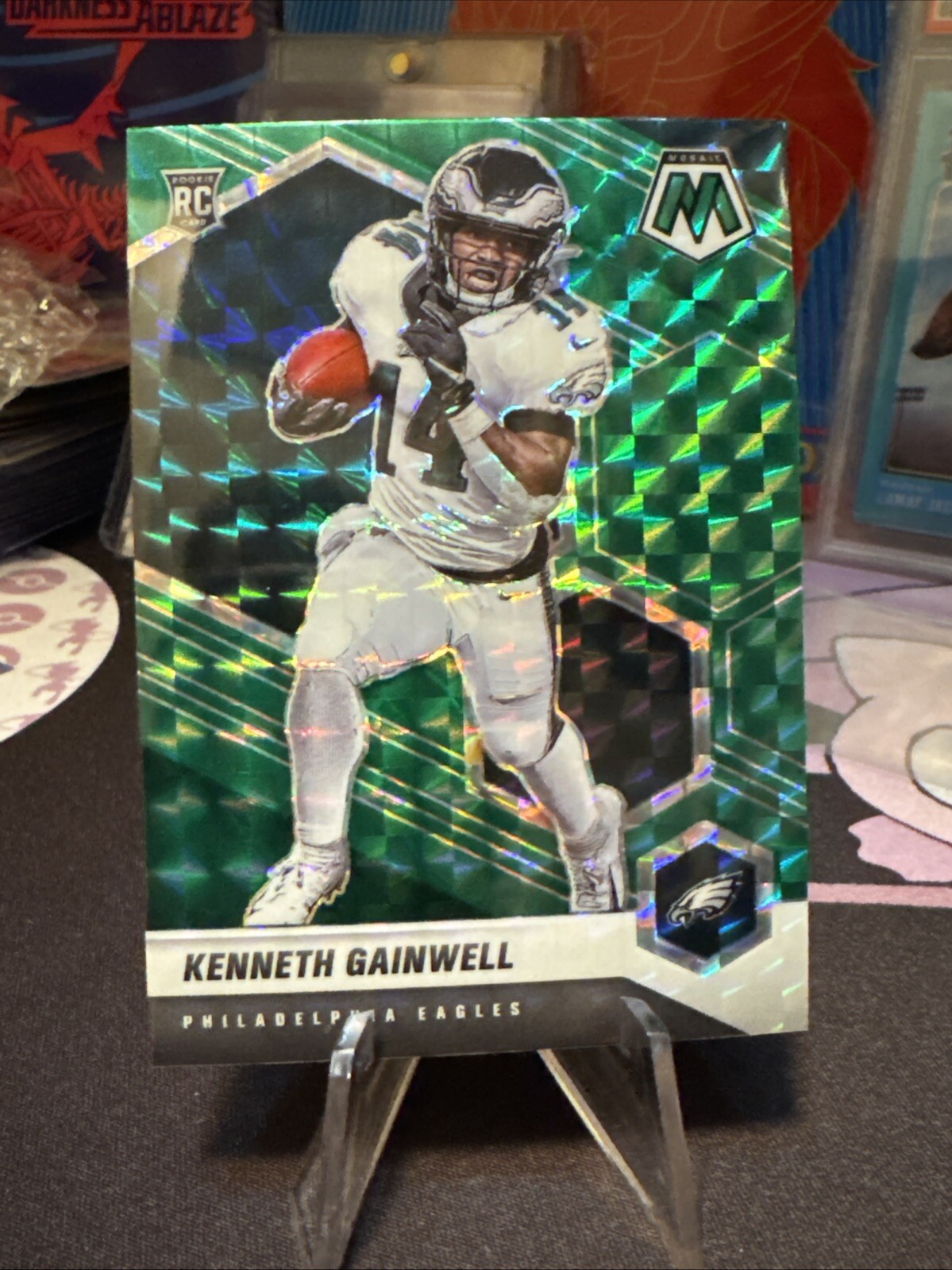 2021 Panini Mosaic Kenneth Gainwell Rookie Philadelphia Eagles #339 Green Mosaic
