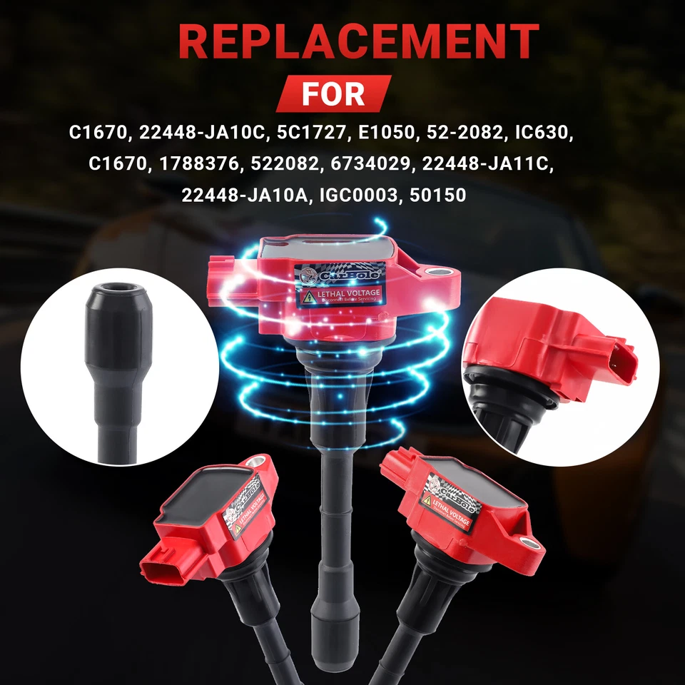 6X Bobina de encendido UF550 + 6x Bujía para Nissan Máxima V6 2009-2019 3,5L C1670 Foto 2 de 4