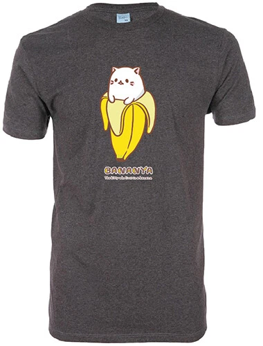 Legit Bananya Cute Cat in Banana Authentic Anime Unisex Gray T Shirt 90693