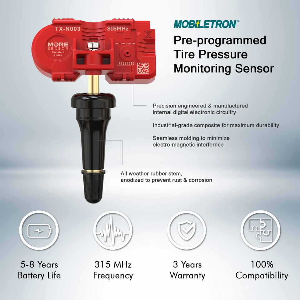 Sensor de presión de neumáticos TPMS de 315 MHz Snap In | Sentra Versa 370Z FX EX G Q M QX Foto 3 de 4