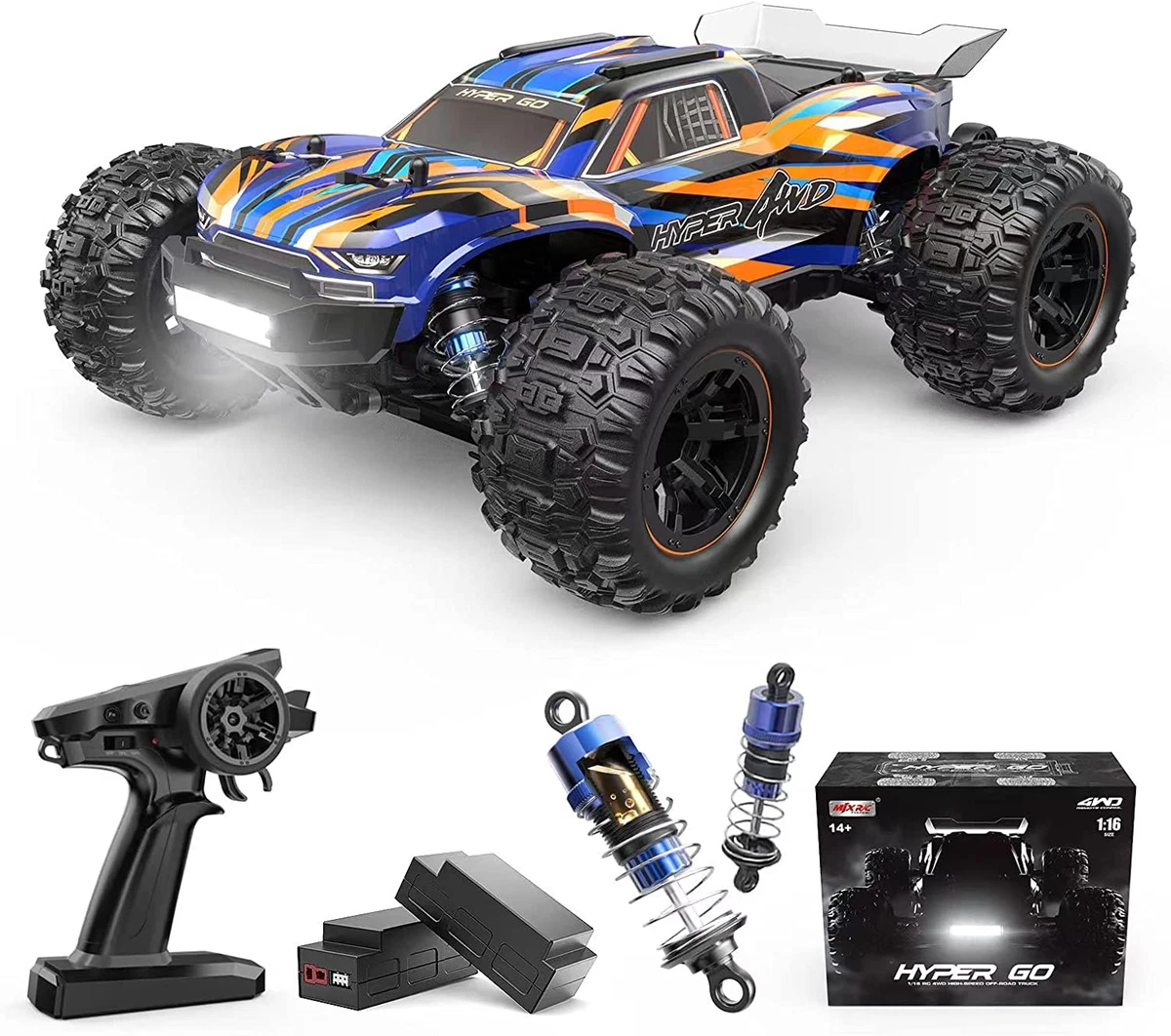 HYPER GO H16DR 1:16 Scale Ready to Run 4X4 Fast Remote Control Car, High  Speed J