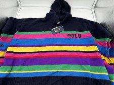 Polo Ralph Lauren Youth Kids Small S 100 Wool Poncho Pullover Stripes Multicolor
