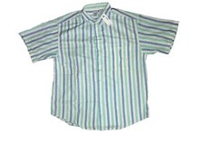 Vtg Nwts Gap S/S Colorblock Stripe Button Down Shirt Sz XL USA Made