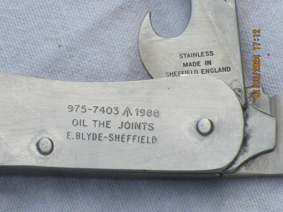 Original British Army/Navy Pocket Knife, E. BLYDE. 1988, NSN734099