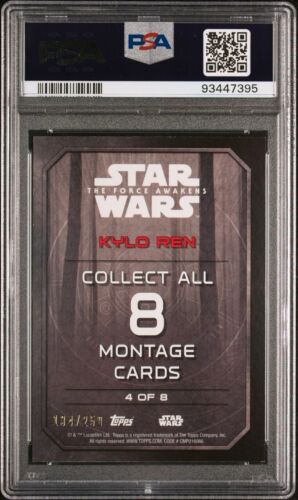 Kylo Ren /250 Foil 2015 Star Wars The Force Awakens Character Montages PSA 8 #4 - Picture 2 of 2