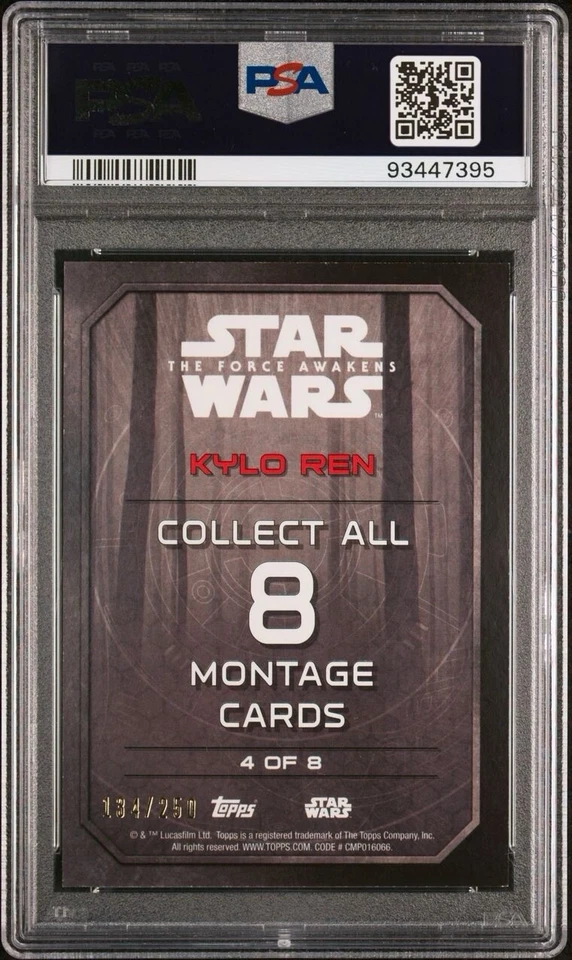 Kylo Ren /250 Foil 2015 Star Wars The Force Awakens Character Montages PSA 8 #4 - Image 2 of 2