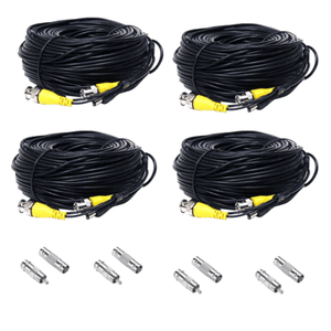 4x 100ft Security Camera BNC Video Power Cable DVR CCTV Surveillance Wire Cord
