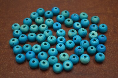 100 PCS DYED BLUE BUFFALO BONE BEADING ROUND BEADS 8MM #64